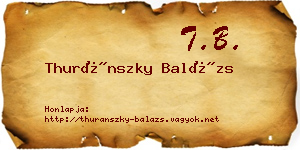 Thuránszky Balázs névjegykártya