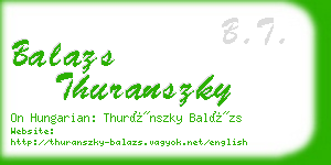 balazs thuranszky business card